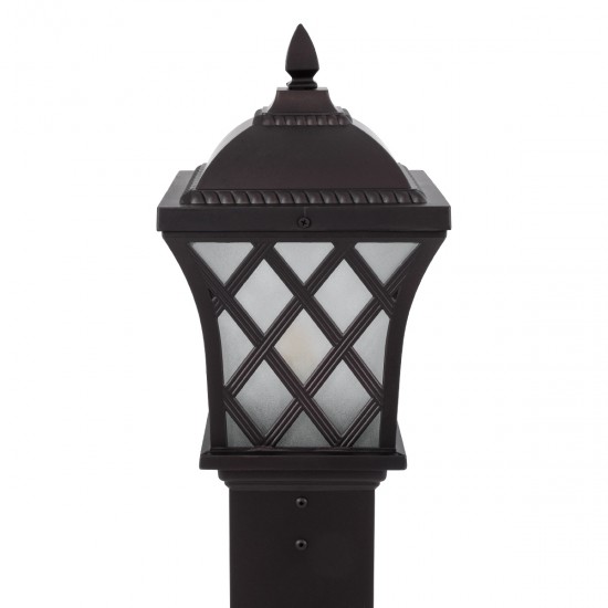GloboStar® SHELTER 01400 Vintage Φωτιστικό Κολωνάκι Κήπου Μονόφωτο 1 x E27 Καφέ Μεταλλικό Πλέγμα L19 x W19 x H100cm GloboStar® SHELTER 01400 Vintage Φωτιστικό Κολωνάκι Κήπου Μονόφωτο 1 x E27 Καφέ Μεταλλικό Πλέγμα L19 x W19 x H100cm