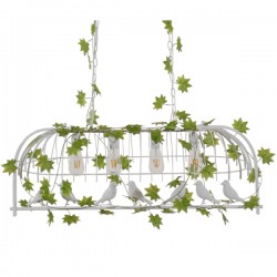GLOBOSTAR® NEST 01403 Vintage Κρεμαστό Φωτιστικό Οροφής με Ντουί 4 x E27 AC 220-240V IP20 - Λευκό & Πράσινο - Μ103 x Π34 x Υ36.5cm GLOBOSTAR® NEST 01403 Vintage Κρεμαστό Φωτιστικό Οροφής με Ντουί 4 x E27 AC 220-240V IP20 - Λευκό & Πράσινο - Μ103 x Π34 x Υ36.5cm