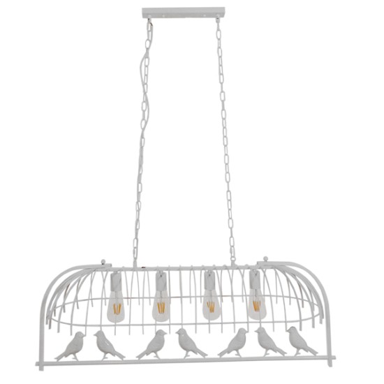 GLOBOSTAR® NEST 01403 Vintage Κρεμαστό Φωτιστικό Οροφής με Ντουί 4 x E27 AC 220-240V IP20 - Λευκό & Πράσινο - Μ103 x Π34 x Υ36.5cm GLOBOSTAR® NEST 01403 Vintage Κρεμαστό Φωτιστικό Οροφής με Ντουί 4 x E27 AC 220-240V IP20 - Λευκό & Πράσινο - Μ103 x Π34 x Υ36.5cm
