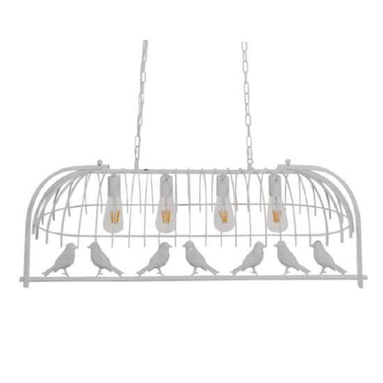GLOBOSTAR® NEST 01403 Vintage Κρεμαστό Φωτιστικό Οροφής με Ντουί 4 x E27 AC 220-240V IP20 - Λευκό & Πράσινο - Μ103 x Π34 x Υ36.5cm GLOBOSTAR® NEST 01403 Vintage Κρεμαστό Φωτιστικό Οροφής με Ντουί 4 x E27 AC 220-240V IP20 - Λευκό & Πράσινο - Μ103 x Π34 x Υ36.5cm