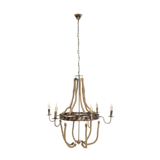 GLOBOSTAR® VICTORIAN 01404 Vintage Κρεμαστό Φωτιστικό Οροφής με Ντουί 6 x E14 AC 220-240V IP20 - Χάλκινο Εφέ Σκουριάς & Μπεζ - Μ85 x Π85 x Υ85cm GLOBOSTAR® VICTORIAN 01404 Vintage Κρεμαστό Φωτιστικό Οροφής με Ντουί 6 x E14 AC 220-240V IP20 - Χάλκινο Εφέ Σκουριάς & Μπεζ - Μ85 x Π85 x Υ85cm