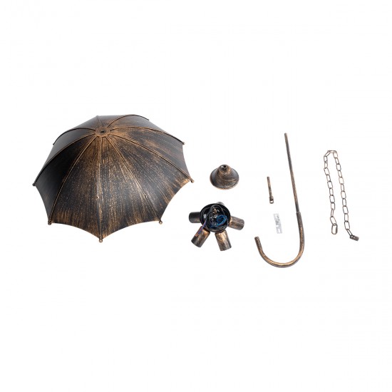 GLOBOSTAR® UMBRELLA 01406 Vintage Κρεμαστό Φωτιστικό Οροφής με Ντουί 5 x E27 AC 220-240V IP20 - Χάλκινο - Μ60 x Π60 x Y65cm GLOBOSTAR® UMBRELLA 01406 Vintage Κρεμαστό Φωτιστικό Οροφής με Ντουί 5 x E27 AC 220-240V IP20 - Χάλκινο - Μ60 x Π60 x Y65cm