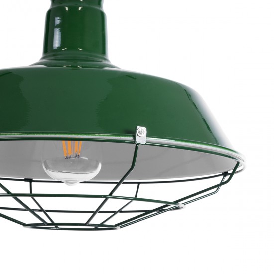 GLOBOSTAR® CRANE 01408 Vintage Κρεμαστό Φωτιστικό Οροφής με Ντουί 1 x E27 AC 220-240V IP20 - Πράσινο & Μπεζ - Μ36 x Π36 x Y31cm