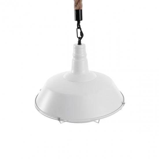 GLOBOSTAR® CRANE 01409 Vintage Κρεμαστό Φωτιστικό Οροφής με Ντουί 1 x E27 AC 220-240V IP20 - Λευκό & Μπεζ - Μ36 x Π36 x Υ31cm