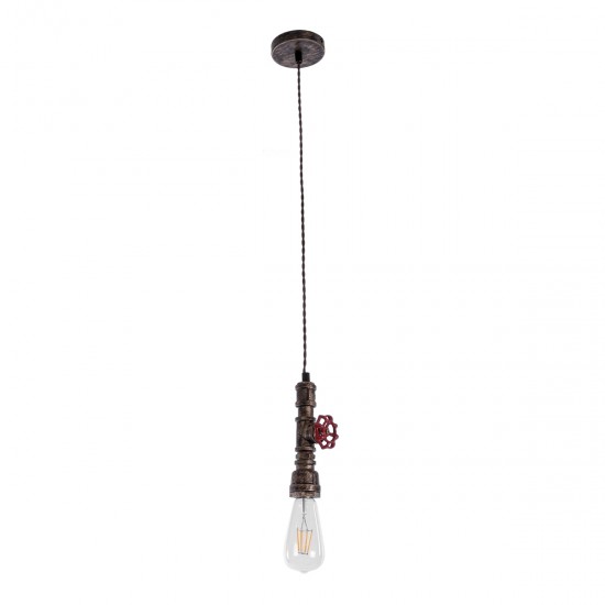 GLOBOSTAR® SPIGOT 01413 Vintage Κρεμαστό Φωτιστικό Οροφής με Ντουί 1 x E27 AC 220-240V IP20 - Χάλκινο & Κόκκινο - Μ5 x Π5 x Y20cm GLOBOSTAR® SPIGOT 01413 Vintage Κρεμαστό Φωτιστικό Οροφής με Ντουί 1 x E27 AC 220-240V IP20 - Χάλκινο & Κόκκινο - Μ5 x Π5 x Y20cm
