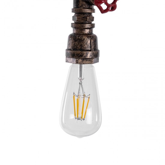 GLOBOSTAR® SPIGOT 01413 Vintage Κρεμαστό Φωτιστικό Οροφής με Ντουί 1 x E27 AC 220-240V IP20 - Χάλκινο & Κόκκινο - Μ5 x Π5 x Y20cm GLOBOSTAR® SPIGOT 01413 Vintage Κρεμαστό Φωτιστικό Οροφής με Ντουί 1 x E27 AC 220-240V IP20 - Χάλκινο & Κόκκινο - Μ5 x Π5 x Y20cm