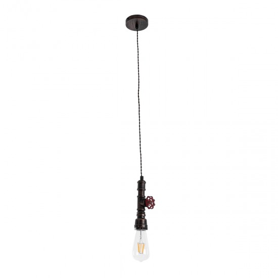 GLOBOSTAR® SPIGOT 01414 Vintage Κρεμαστό Φωτιστικό Οροφής με Ντουί 1 x E27 AC 220-240V IP20 - Καφέ & Κόκκινο - Μ5 x Π5 x Y20cm GLOBOSTAR® SPIGOT 01414 Vintage Κρεμαστό Φωτιστικό Οροφής με Ντουί 1 x E27 AC 220-240V IP20 - Καφέ & Κόκκινο - Μ5 x Π5 x Y20cm