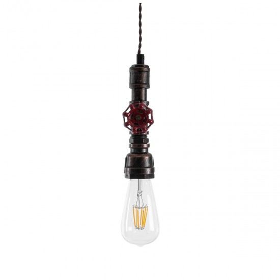 GLOBOSTAR® SPIGOT 01414 Vintage Κρεμαστό Φωτιστικό Οροφής με Ντουί 1 x E27 AC 220-240V IP20 - Καφέ & Κόκκινο - Μ5 x Π5 x Y20cm GLOBOSTAR® SPIGOT 01414 Vintage Κρεμαστό Φωτιστικό Οροφής με Ντουί 1 x E27 AC 220-240V IP20 - Καφέ & Κόκκινο - Μ5 x Π5 x Y20cm