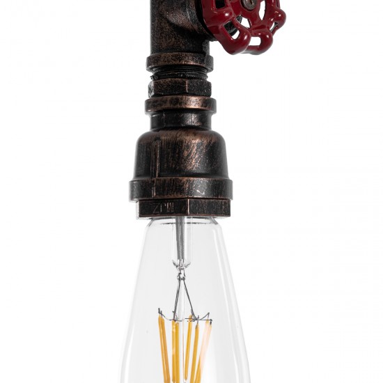 GLOBOSTAR® SPIGOT 01414 Vintage Κρεμαστό Φωτιστικό Οροφής με Ντουί 1 x E27 AC 220-240V IP20 - Καφέ & Κόκκινο - Μ5 x Π5 x Y20cm GLOBOSTAR® SPIGOT 01414 Vintage Κρεμαστό Φωτιστικό Οροφής με Ντουί 1 x E27 AC 220-240V IP20 - Καφέ & Κόκκινο - Μ5 x Π5 x Y20cm