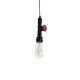 GLOBOSTAR® SPIGOT 01415 Vintage Κρεμαστό Φωτιστικό Οροφής με Ντουί 1 x E27 AC 220-240V IP20 - Μαύρο & Κόκκινο - Μ5 x Π5 x Y20cm