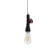 GLOBOSTAR® SPIGOT 01415 Vintage Κρεμαστό Φωτιστικό Οροφής με Ντουί 1 x E27 AC 220-240V IP20 - Μαύρο & Κόκκινο - Μ5 x Π5 x Y20cm