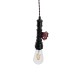 GLOBOSTAR® SPIGOT 01415 Vintage Κρεμαστό Φωτιστικό Οροφής με Ντουί 1 x E27 AC 220-240V IP20 - Μαύρο & Κόκκινο - Μ5 x Π5 x Y20cm