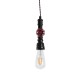 GLOBOSTAR® SPIGOT 01415 Vintage Κρεμαστό Φωτιστικό Οροφής με Ντουί 1 x E27 AC 220-240V IP20 - Μαύρο & Κόκκινο - Μ5 x Π5 x Y20cm