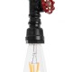 GLOBOSTAR® SPIGOT 01415 Vintage Κρεμαστό Φωτιστικό Οροφής με Ντουί 1 x E27 AC 220-240V IP20 - Μαύρο & Κόκκινο - Μ5 x Π5 x Y20cm