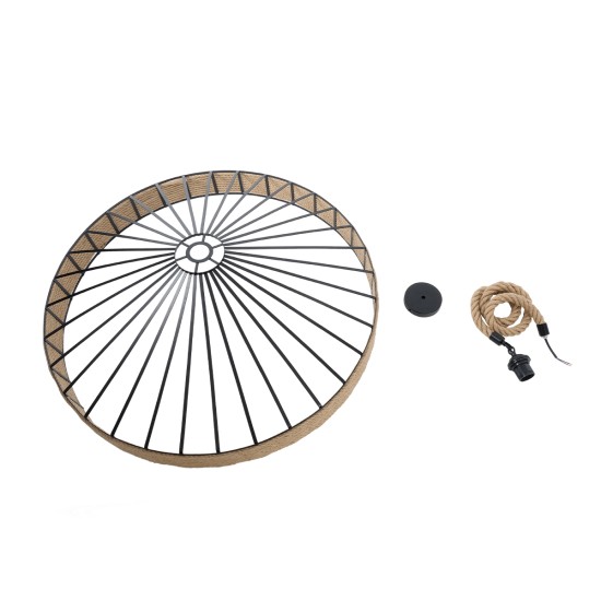 GLOBOSTAR® SAHARA 01416 Boho Κρεμαστό Φωτιστικό Οροφής με Ντουί 1 x E27 AC 220-240V IP20 - Μπεζ & Μαύρο - Μ80 x Π80 x Y25cm GLOBOSTAR® SAHARA 01416 Boho Κρεμαστό Φωτιστικό Οροφής με Ντουί 1 x E27 AC 220-240V IP20 - Μπεζ & Μαύρο - Μ80 x Π80 x Y25cm