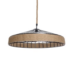 GLOBOSTAR® SAHARA 01416 Boho Κρεμαστό Φωτιστικό Οροφής με Ντουί 1 x E27 AC 220-240V IP20 - Μπεζ & Μαύρο - Μ80 x Π80 x Y25cm GLOBOSTAR® SAHARA 01416 Boho Κρεμαστό Φωτιστικό Οροφής με Ντουί 1 x E27 AC 220-240V IP20 - Μπεζ & Μαύρο - Μ80 x Π80 x Y25cm