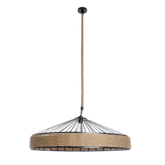 GLOBOSTAR® SAHARA 01416 Boho Κρεμαστό Φωτιστικό Οροφής με Ντουί 1 x E27 AC 220-240V IP20 - Μπεζ & Μαύρο - Μ80 x Π80 x Y25cm GLOBOSTAR® SAHARA 01416 Boho Κρεμαστό Φωτιστικό Οροφής με Ντουί 1 x E27 AC 220-240V IP20 - Μπεζ & Μαύρο - Μ80 x Π80 x Y25cm