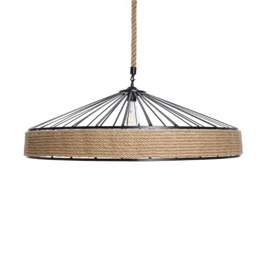 GLOBOSTAR® SAHARA 01416 Boho Κρεμαστό Φωτιστικό Οροφής με Ντουί 1 x E27 AC 220-240V IP20 - Μπεζ & Μαύρο - Μ80 x Π80 x Y25cm GLOBOSTAR® SAHARA 01416 Boho Κρεμαστό Φωτιστικό Οροφής με Ντουί 1 x E27 AC 220-240V IP20 - Μπεζ & Μαύρο - Μ80 x Π80 x Y25cm