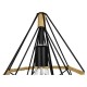 GLOBOSTAR® FLUTED 01421 Vintage Κρεμαστό Φωτιστικό Οροφής με Ντουί 1 x E27 AC 220-240V IP20 - Μαύρο & Μπεζ - Μ25 x Π25 x Y24cm