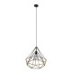 GLOBOSTAR® FLUTED 01422 Vintage Κρεμαστό Φωτιστικό Οροφής με Ντουί 1 x E27 AC 220-240V IP20 - Μαύρο & Μπεζ - Μ50 x Π50 x Y44cm