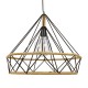 GLOBOSTAR® FLUTED 01422 Vintage Κρεμαστό Φωτιστικό Οροφής με Ντουί 1 x E27 AC 220-240V IP20 - Μαύρο & Μπεζ - Μ50 x Π50 x Y44cm