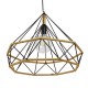 GLOBOSTAR® FLUTED 01422 Vintage Κρεμαστό Φωτιστικό Οροφής με Ντουί 1 x E27 AC 220-240V IP20 - Μαύρο & Μπεζ - Μ50 x Π50 x Y44cm
