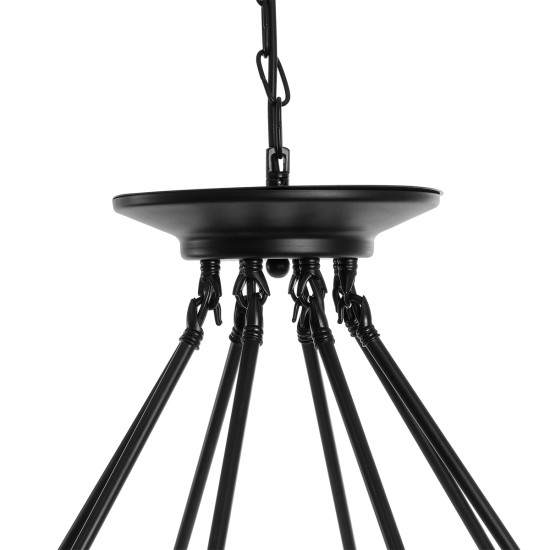 GLOBOSTAR® MILLBANK 01423 Vintage Κρεμαστό Φωτιστικό Οροφής με Ντουί 8 x E27 AC 220-240V IP20 - Μαύρο & Μπεζ - Μ80 x Π80 x Y54cm GLOBOSTAR® MILLBANK 01423 Vintage Κρεμαστό Φωτιστικό Οροφής με Ντουί 8 x E27 AC 220-240V IP20 - Μαύρο & Μπεζ - Μ80 x Π80 x Y54cm