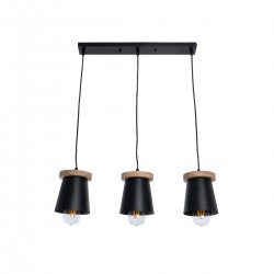 GLOBOSTAR® LANA 01425 Μοντέρνο Κρεμαστό Φωτιστικό Οροφής με Ντουί 3 x E27 AC 220-240V IP20 - Μαύρο & Καφέ - Μ60 x Π13 x Υ18cm GLOBOSTAR® LANA 01425 Μοντέρνο Κρεμαστό Φωτιστικό Οροφής με Ντουί 3 x E27 AC 220-240V IP20 - Μαύρο & Καφέ - Μ60 x Π13 x Υ18cm