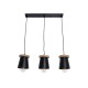 GLOBOSTAR® LANA 01425 Μοντέρνο Κρεμαστό Φωτιστικό Οροφής με Ντουί 3 x E27 AC 220-240V IP20 - Μαύρο & Καφέ - Μ60 x Π13 x Υ18cm GLOBOSTAR® LANA 01425 Μοντέρνο Κρεμαστό Φωτιστικό Οροφής με Ντουί 3 x E27 AC 220-240V IP20 - Μαύρο & Καφέ - Μ60 x Π13 x Υ18cm