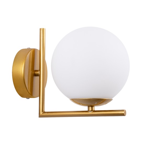 GLOBOSTAR® JADA 01426 Μοντέρνο Φωτιστικό Τοίχου - Απλίκα με Ντουί 1 x E27 AC 220-240V IP20 - Χρυσό & Λευκό - Μ15 x Π21.5 x Υ18cm GLOBOSTAR® JADA 01426 Μοντέρνο Φωτιστικό Τοίχου - Απλίκα με Ντουί 1 x E27 AC 220-240V IP20 - Χρυσό & Λευκό - Μ15 x Π21.5 x Υ18cm