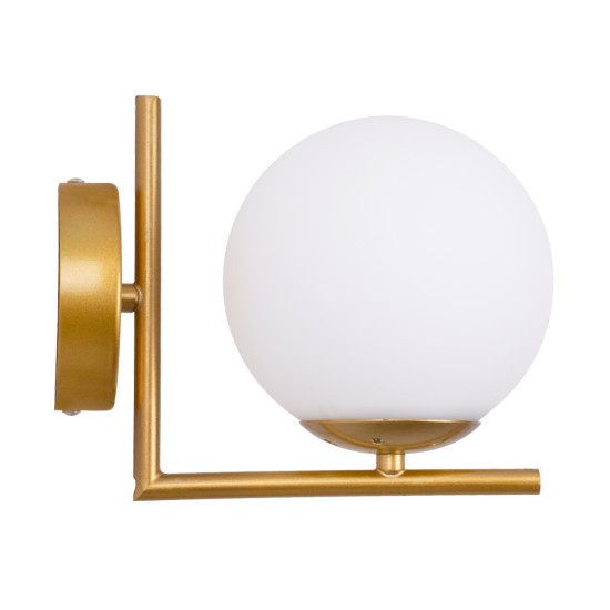 GLOBOSTAR® JADA 01426 Μοντέρνο Φωτιστικό Τοίχου - Απλίκα με Ντουί 1 x E27 AC 220-240V IP20 - Χρυσό & Λευκό - Μ15 x Π21.5 x Υ18cm GLOBOSTAR® JADA 01426 Μοντέρνο Φωτιστικό Τοίχου - Απλίκα με Ντουί 1 x E27 AC 220-240V IP20 - Χρυσό & Λευκό - Μ15 x Π21.5 x Υ18cm