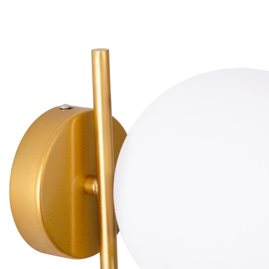 GLOBOSTAR® JADA 01426 Μοντέρνο Φωτιστικό Τοίχου - Απλίκα με Ντουί 1 x E27 AC 220-240V IP20 - Χρυσό & Λευκό - Μ15 x Π21.5 x Υ18cm GLOBOSTAR® JADA 01426 Μοντέρνο Φωτιστικό Τοίχου - Απλίκα με Ντουί 1 x E27 AC 220-240V IP20 - Χρυσό & Λευκό - Μ15 x Π21.5 x Υ18cm