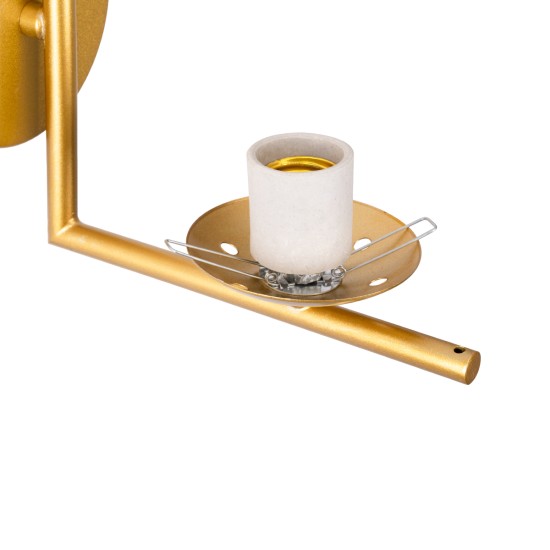 GLOBOSTAR® JADA 01426 Μοντέρνο Φωτιστικό Τοίχου - Απλίκα με Ντουί 1 x E27 AC 220-240V IP20 - Χρυσό & Λευκό - Μ15 x Π21.5 x Υ18cm GLOBOSTAR® JADA 01426 Μοντέρνο Φωτιστικό Τοίχου - Απλίκα με Ντουί 1 x E27 AC 220-240V IP20 - Χρυσό & Λευκό - Μ15 x Π21.5 x Υ18cm