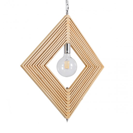 GLOBOSTAR® OCTAVE 01431 Μοντέρνο Κρεμαστό Φωτιστικό Οροφής με Ντουί 1 x E27 AC 220-240V IP20 - Μπεζ - Μ64 x Π64 x Y66cm