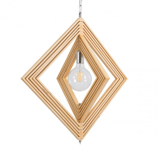 GLOBOSTAR® OCTAVE 01431 Μοντέρνο Κρεμαστό Φωτιστικό Οροφής με Ντουί 1 x E27 AC 220-240V IP20 - Μπεζ - Μ64 x Π64 x Y66cm