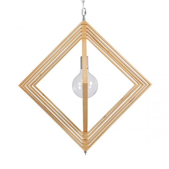 GLOBOSTAR® OCTAVE 01431 Μοντέρνο Κρεμαστό Φωτιστικό Οροφής με Ντουί 1 x E27 AC 220-240V IP20 - Μπεζ - Μ64 x Π64 x Y66cm