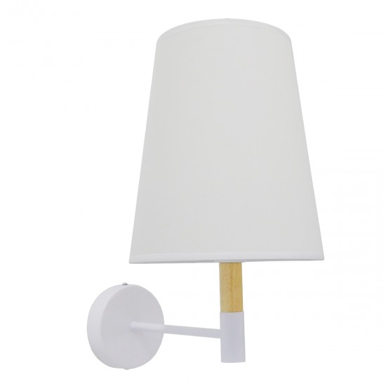 GLOBOSTAR® LYDFORD 01433 Μοντέρνο Φωτιστικό Τοίχου - Απλίκα με Ντουί 1 x E27 AC 220-240V IP20 - Λευκό & Μπέζ - Μ20 x Π28 x Υ36cm