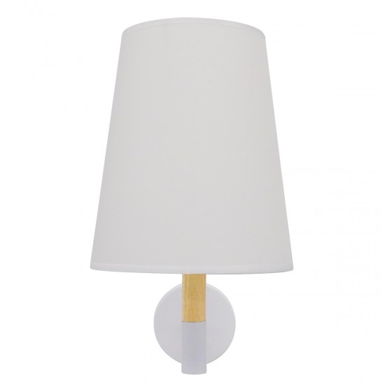 GLOBOSTAR® LYDFORD 01433 Μοντέρνο Φωτιστικό Τοίχου - Απλίκα με Ντουί 1 x E27 AC 220-240V IP20 - Λευκό & Μπέζ - Μ20 x Π28 x Υ36cm