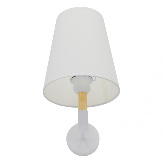 GLOBOSTAR® LYDFORD 01433 Μοντέρνο Φωτιστικό Τοίχου - Απλίκα με Ντουί 1 x E27 AC 220-240V IP20 - Λευκό & Μπέζ - Μ20 x Π28 x Υ36cm