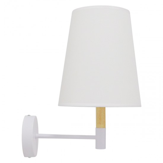 GLOBOSTAR® LYDFORD 01433 Μοντέρνο Φωτιστικό Τοίχου - Απλίκα με Ντουί 1 x E27 AC 220-240V IP20 - Λευκό & Μπέζ - Μ20 x Π28 x Υ36cm