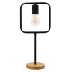 GLOBOSTAR® HONOR SQUARE 01435 Μοντέρνο Επιτραπέζιο Φωτιστικό Πορτατίφ με Ντουί 1 x E27 AC 220-240V IP20 - Μαύρο & Μπεζ - M20 x Π20 x Υ42cm
