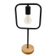 GLOBOSTAR® HONOR SQUARE 01435 Μοντέρνο Επιτραπέζιο Φωτιστικό Πορτατίφ με Ντουί 1 x E27 AC 220-240V IP20 - Μαύρο & Μπεζ - M20 x Π20 x Υ42cm