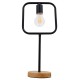 GLOBOSTAR® HONOR SQUARE 01435 Μοντέρνο Επιτραπέζιο Φωτιστικό Πορτατίφ με Ντουί 1 x E27 AC 220-240V IP20 - Μαύρο & Μπεζ - M20 x Π20 x Υ42cm