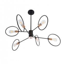 GLOBOSTAR® NEXUS 01446 Μοντέρνο Φωτιστικό Οροφής με Ντουί 6 x E27 AC 220-240V IP20 - Μαύρο & Χάλκινο - Μ105 x Π105 x Υ70cm GLOBOSTAR® NEXUS 01446 Μοντέρνο Φωτιστικό Οροφής με Ντουί 6 x E27 AC 220-240V IP20 - Μαύρο & Χάλκινο - Μ105 x Π105 x Υ70cm