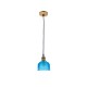 GLOBOSTAR® SEGRETO 01452 Vintage Κρεμαστό Φωτιστικό Οροφής με Ντουί 1 x E27 AC 220-240V IP20 - Μπλε & Χρυσό - Μ14 x Π14 x Υ18cm
