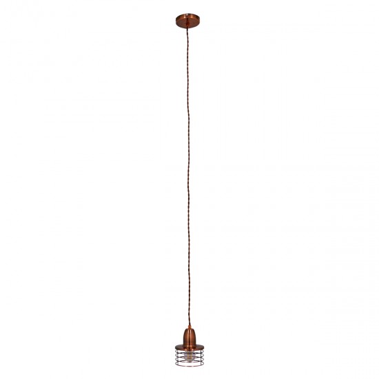 GLOBOSTAR® MANHATTAN 01453 Μοντέρνο Κρεμαστό Φωτιστικό Οροφής με Ντουί 1 x E27 AC 220-240V IP20 - Χάλκινο - Μ11 x Π11 x Υ14cm