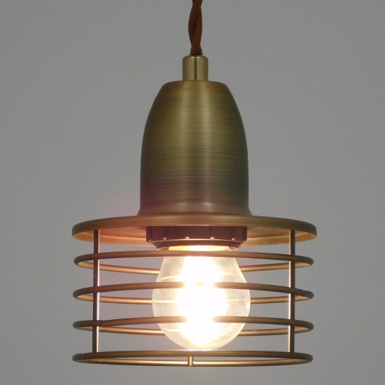 GLOBOSTAR® MANHATTAN 01454 Μοντέρνο Κρεμαστό Φωτιστικό Οροφής με Ντουί 1 x E27 AC 220-240V IP20 - Μπρούτζινο - Μ11 x Π11 x Υ14cm
