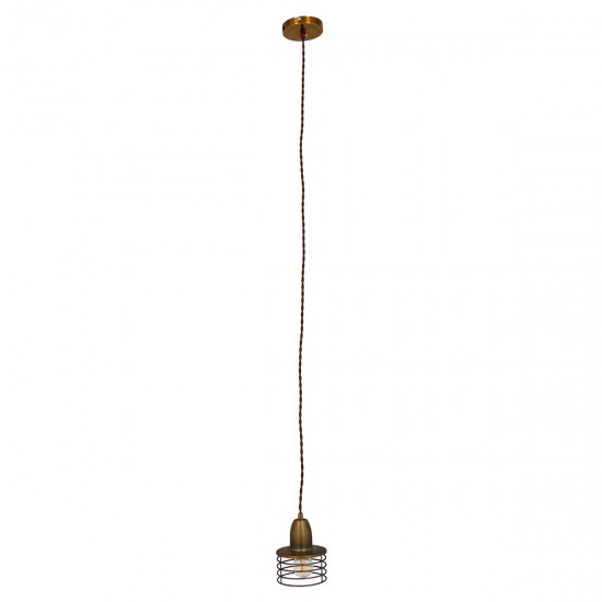 GLOBOSTAR® MANHATTAN 01454 Μοντέρνο Κρεμαστό Φωτιστικό Οροφής με Ντουί 1 x E27 AC 220-240V IP20 - Μπρούτζινο - Μ11 x Π11 x Υ14cm