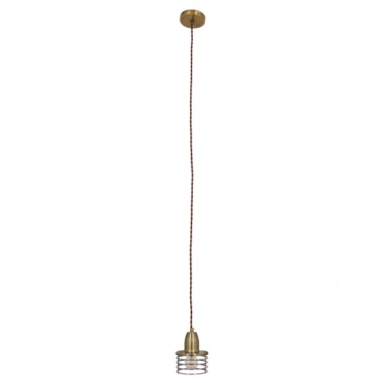 GLOBOSTAR® MANHATTAN 01455 Μοντέρνο Κρεμαστό Φωτιστικό Οροφής με Ντουί 1 x E27 AC 220-240V IP20 - Μπρούτζινο - Μ11 x Π11 x Υ14cm