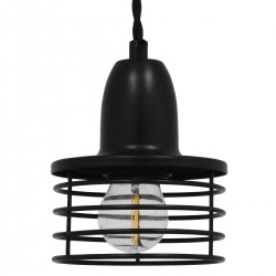 GLOBOSTAR® MANHATTAN 01456 Μοντέρνο Κρεμαστό Φωτιστικό Οροφής με Ντουί 1 x E27 AC 220-240V IP20 - Μαύρο - Μ11 x Π11 x Υ14cm